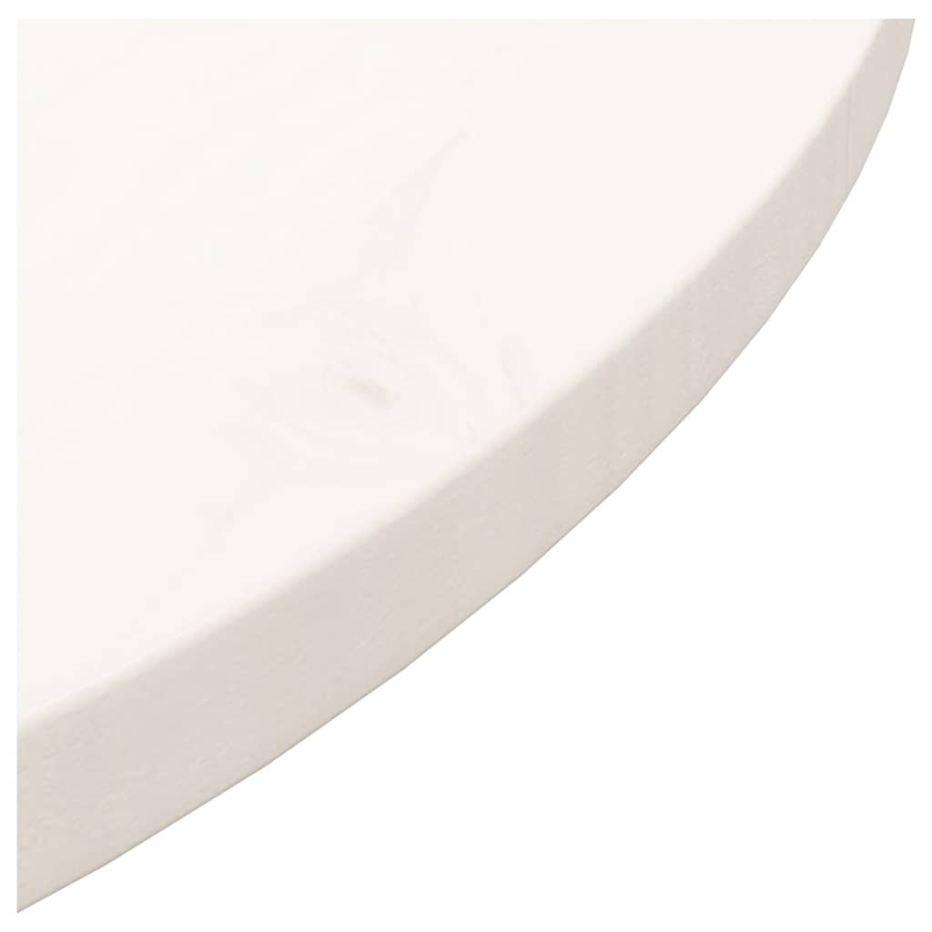 vidaXL Table Top White Ø70x2.5 cm Solid Wood Pine
