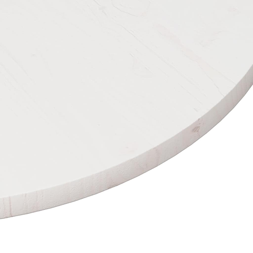 vidaXL Table Top White Ø80x2.5 cm Solid Wood Pine
