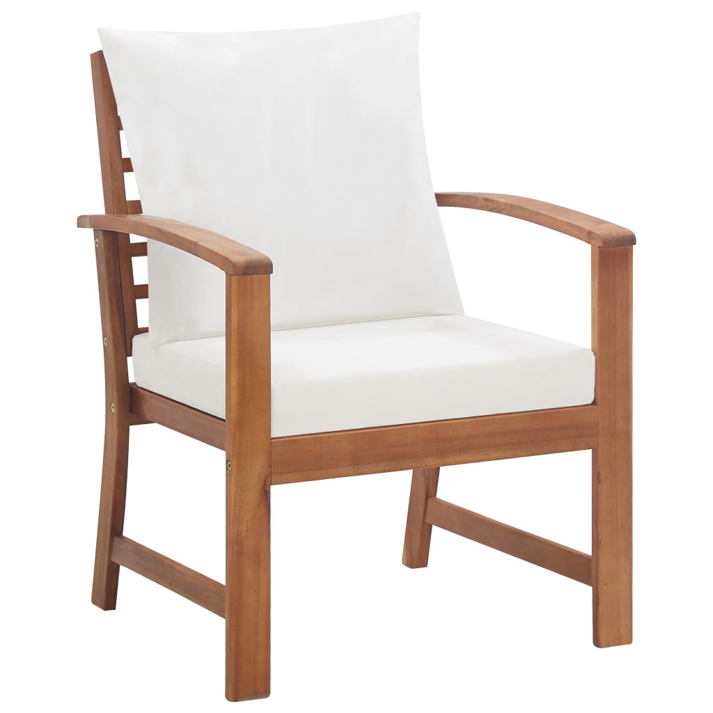 vidaXL 4 Piece Garden Lounge Set with Cushions Solid Wood Acacia