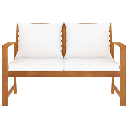 vidaXL Garden Bench 120 cm with Cream Cushion Solid Wood Acacia