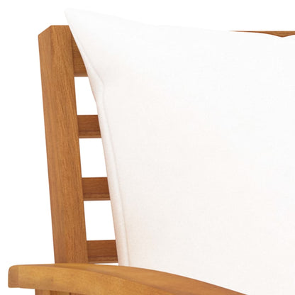 vidaXL Garden Bench 120 cm with Cream Cushion Solid Wood Acacia