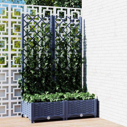 vidaXL Garden Planter | Blue grey | Polypropylene | Large | Planters