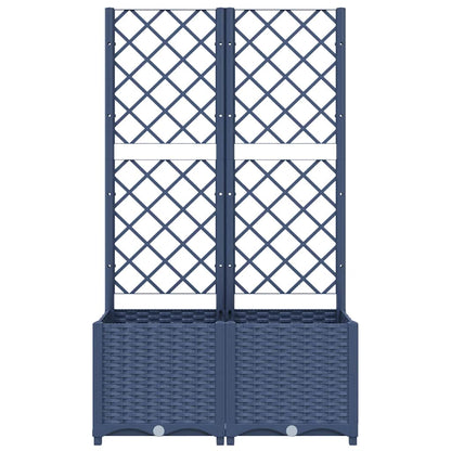 vidaXL Garden Planter with Trellis Blue Grey 80x40x136 cm PP