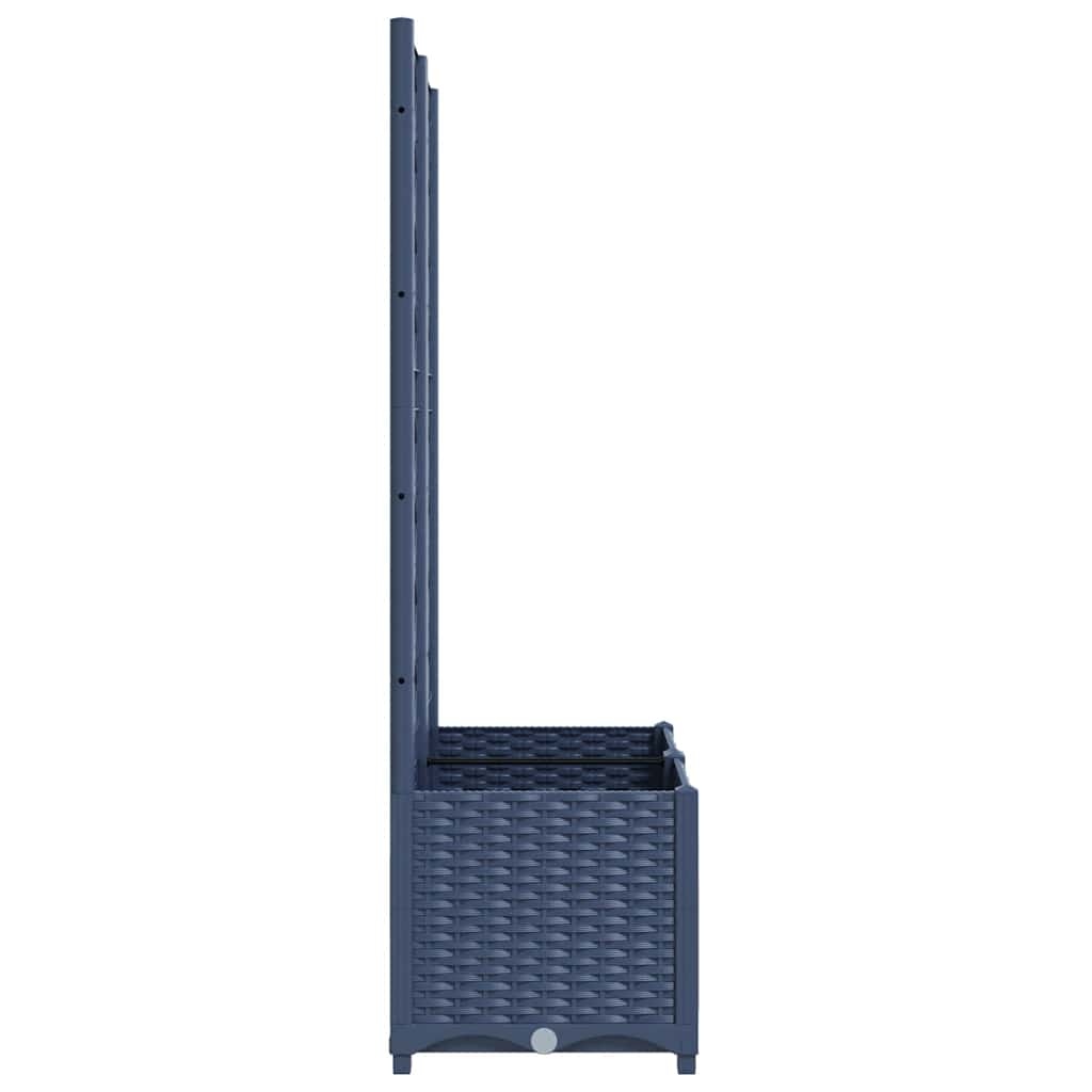 vidaXL Garden Planter with Trellis Blue Grey 80x40x136 cm PP