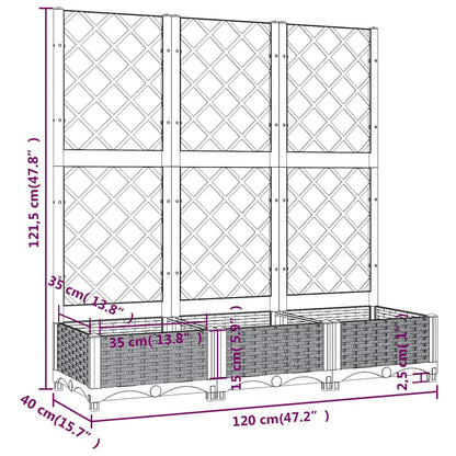 vidaXL Garden Planter | Blue Grey | Polypropylene | Large | Planters