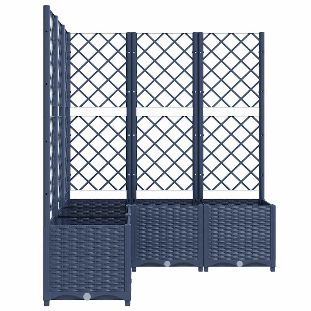 vidaXL Garden Planter with Trellis Blue Grey 120x120x136 cm PP