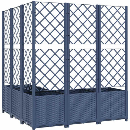 vidaXL Garden Planter with Trellis Blue Grey 120x120x136 cm PP