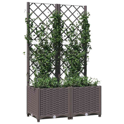 vidaXL Garden Planter | Brown | Polypropylene | 80 cm x 40 cm x 136 cm