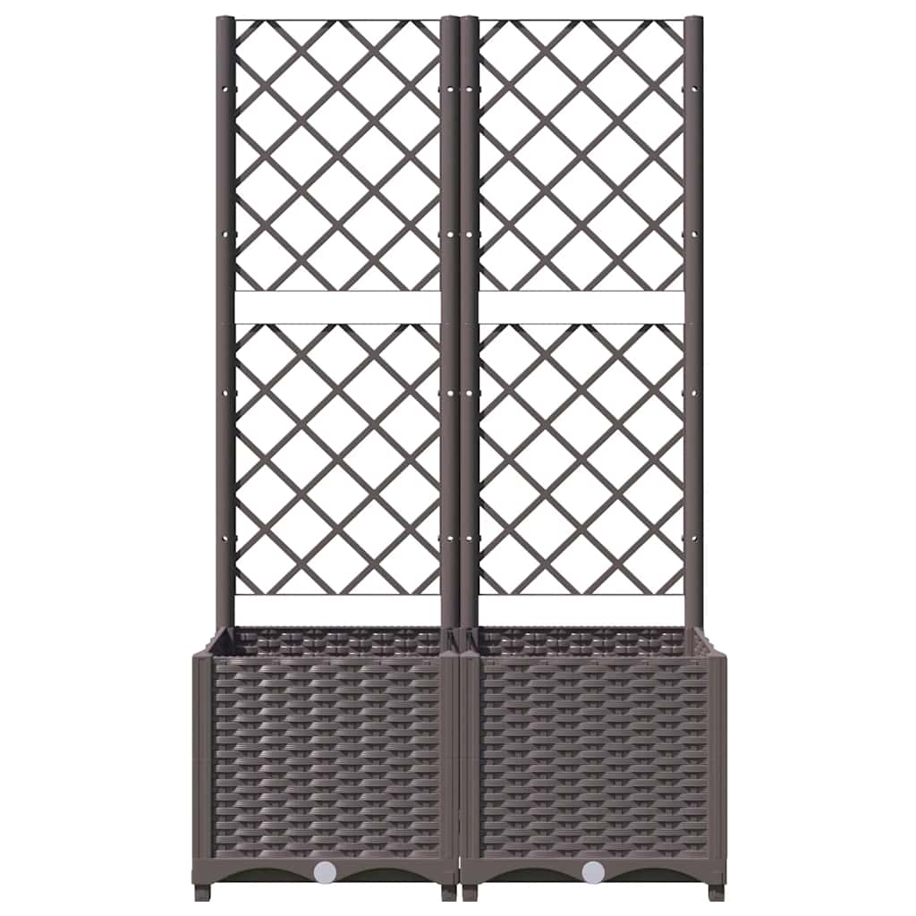 vidaXL Garden Planter | Brown | Polypropylene | 80 cm x 40 cm x 136 cm