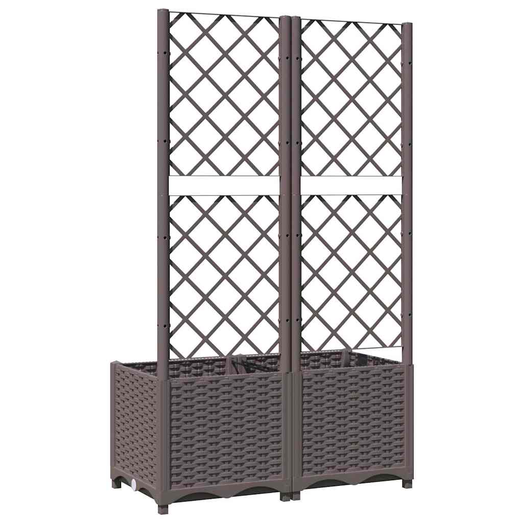 vidaXL Garden Planter | Brown | Polypropylene | 80 cm x 40 cm x 136 cm