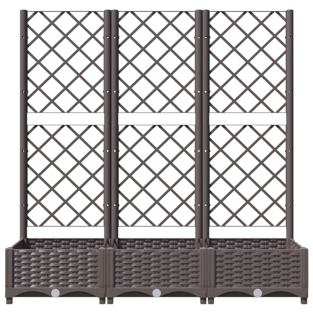 vidaXL Garden Planter | Brown | Polypropylene | Large | Rectangular | Minimalist