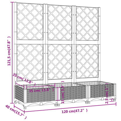 vidaXL Garden Planter | Brown | Polypropylene | Large | Rectangular | Minimalist