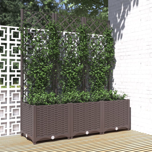 vidaXL Garden Planter | Brown | Polypropylene | 120x40x136 cm | Planters