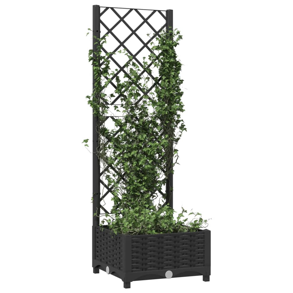 vidaXL Garden Planter | Black | Polypropylene | 40x40x121.5 cm | Planters
