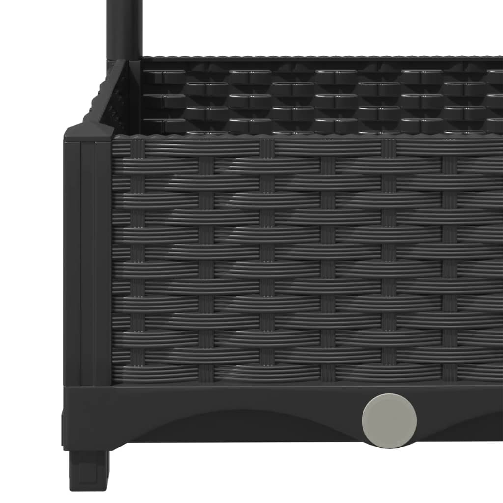 vidaXL Garden Planter | Black | Polypropylene | 40x40x121.5 cm | Planters