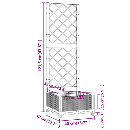 vidaXL Garden Planter | Black | Polypropylene | 40x40x121.5 cm | Planters