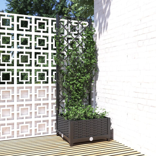 vidaXL Garden Planter | Black | Polypropylene | 40x40x121.5 cm | Planters