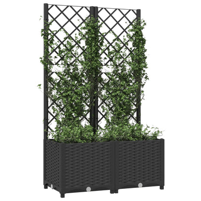 vidaXL Garden Planter | Black | Polypropylene | 80 x 40 x 136 cm | Durable