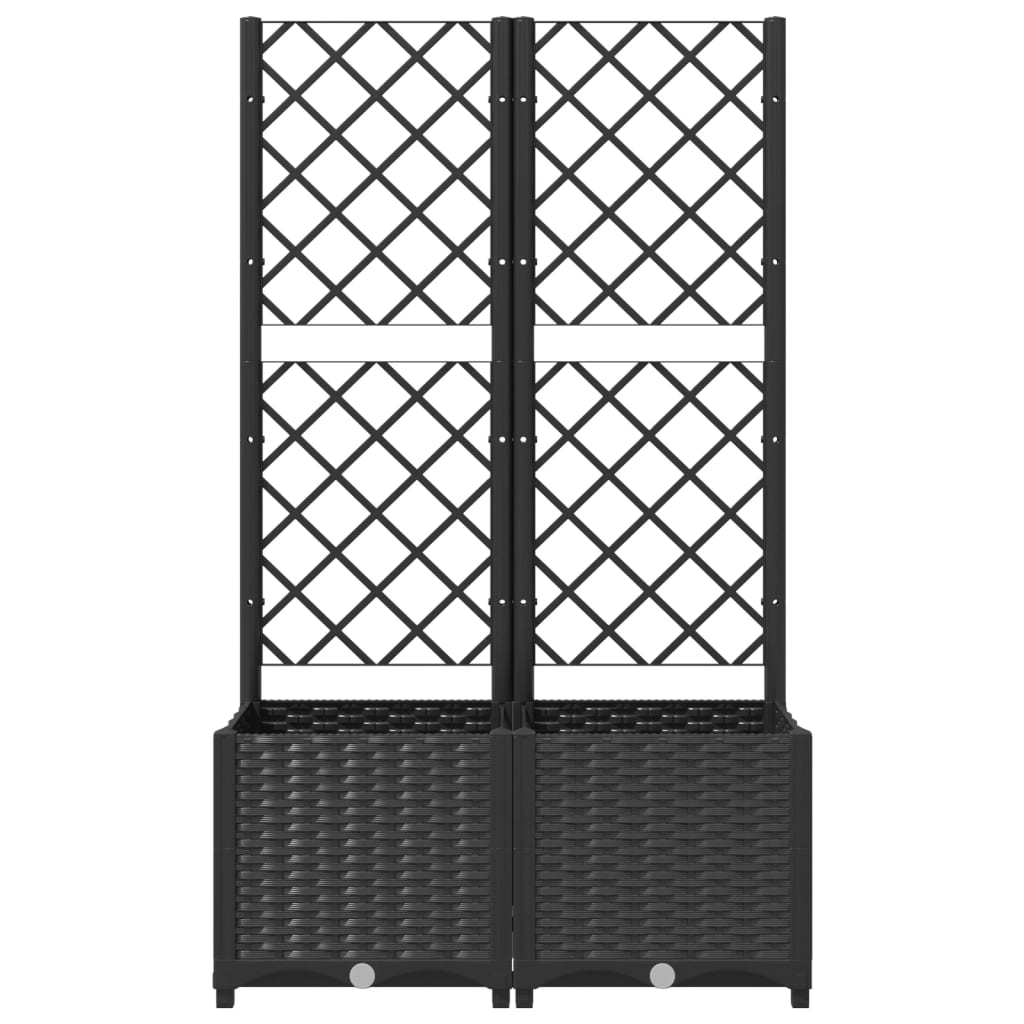 vidaXL Garden Planter | Black | Polypropylene | 80 x 40 x 136 cm | Durable