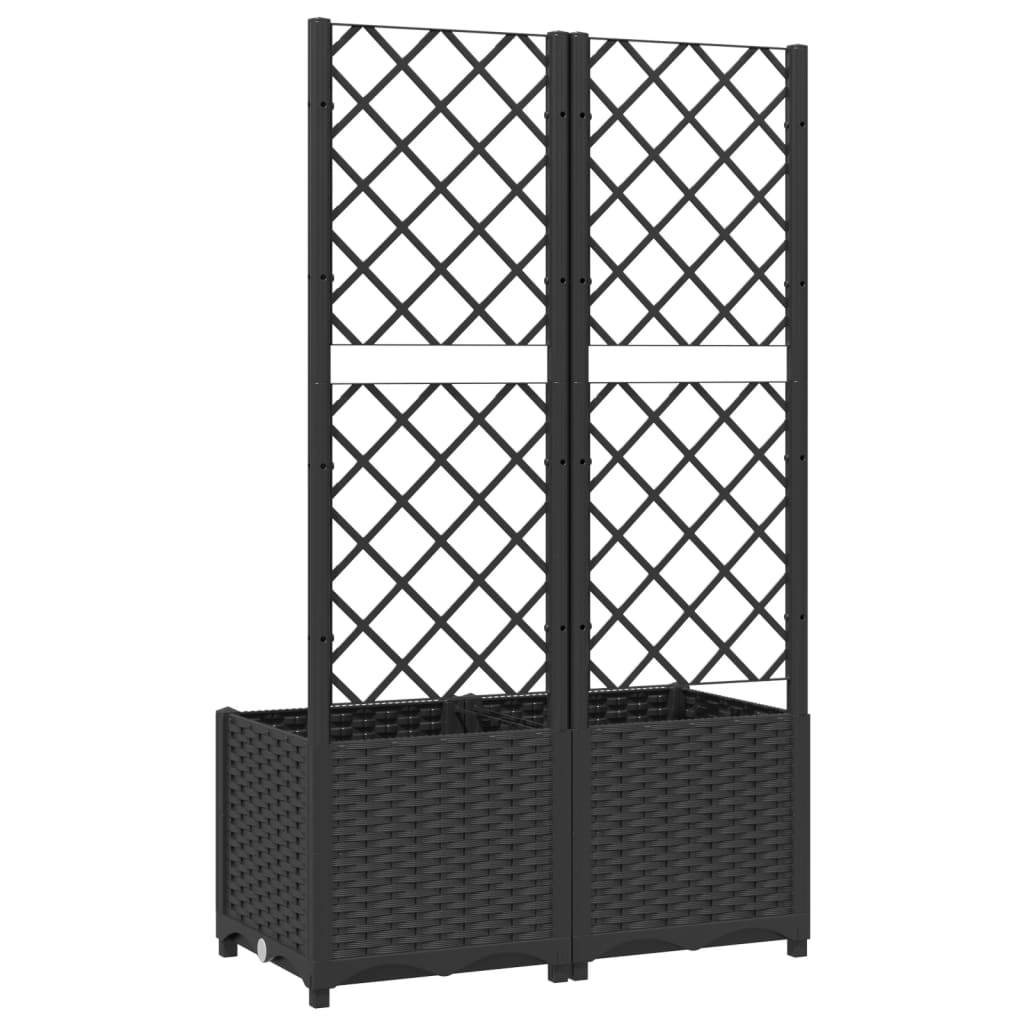 vidaXL Garden Planter | Black | Polypropylene | 80 x 40 x 136 cm | Durable