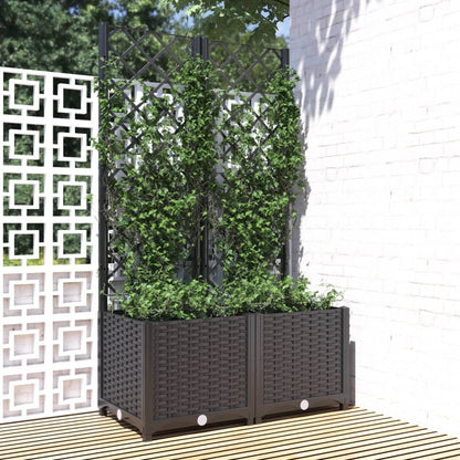 vidaXL Garden Planter | Black | Polypropylene | 80 x 40 x 136 cm | Durable