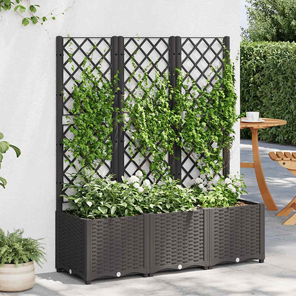 vidaXL Garden Planter | Black | Polypropylene | Large | Planters