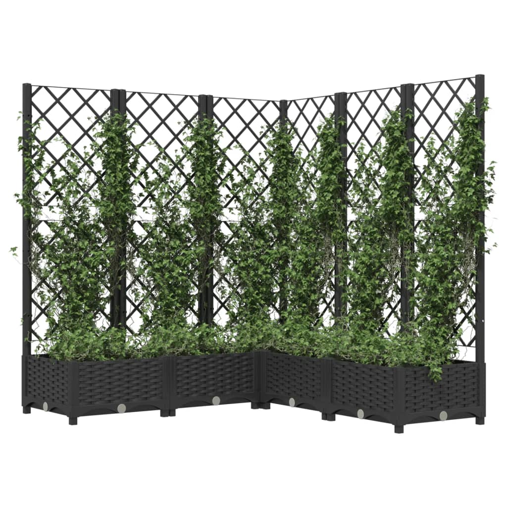 vidaXL Garden Planter | Black | Polypropylene | 120 x 120 x 121.5 cm | Planters