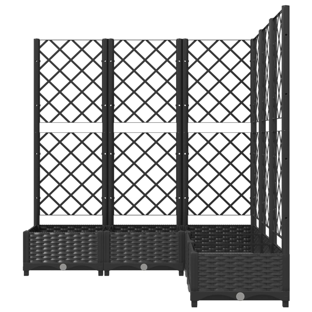 vidaXL Garden Planter | Black | Polypropylene | 120 x 120 x 121.5 cm | Planters