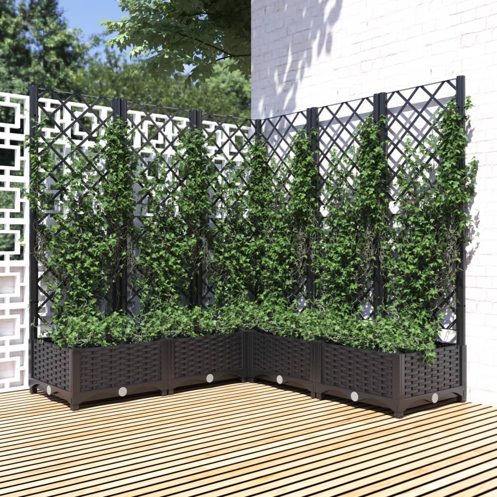 vidaXL Garden Planter | Black | Polypropylene | 120 x 120 x 121.5 cm | Planters