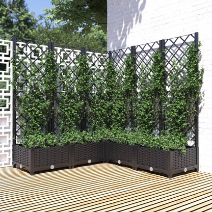 vidaXL Garden Planter | Black | Polypropylene | 120 x 120 x 121.5 cm | Planters