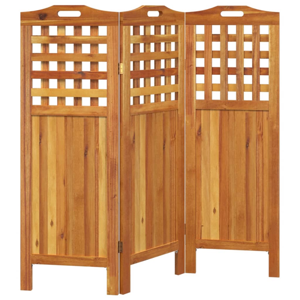 vidaXL 3-Panel Room Divider 121.5x2x115 cm Solid Wood Acacia