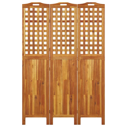 vidaXL 3-Panel Room Divider 121.5x2x180 cm Solid Wood Acacia