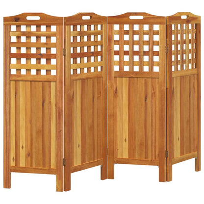 vidaXL 4-Panel Room Divider 162x2x115 cm Solid Wood Acacia