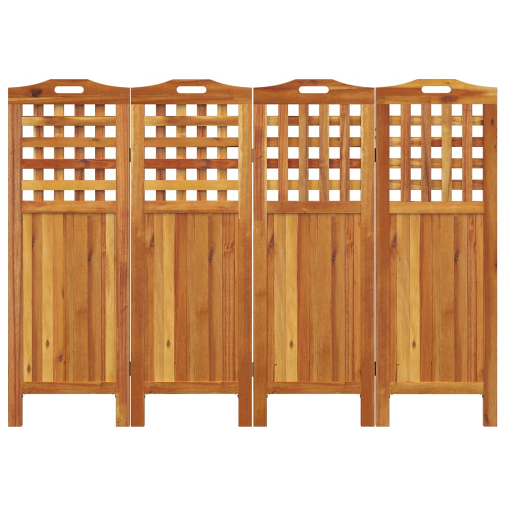 vidaXL 4-Panel Room Divider 162x2x115 cm Solid Wood Acacia