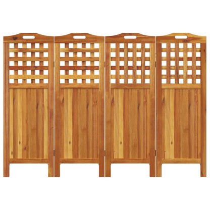 vidaXL 4-Panel Room Divider 162x2x115 cm Solid Wood Acacia