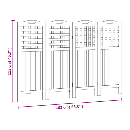 vidaXL 4-Panel Room Divider 162x2x115 cm Solid Wood Acacia