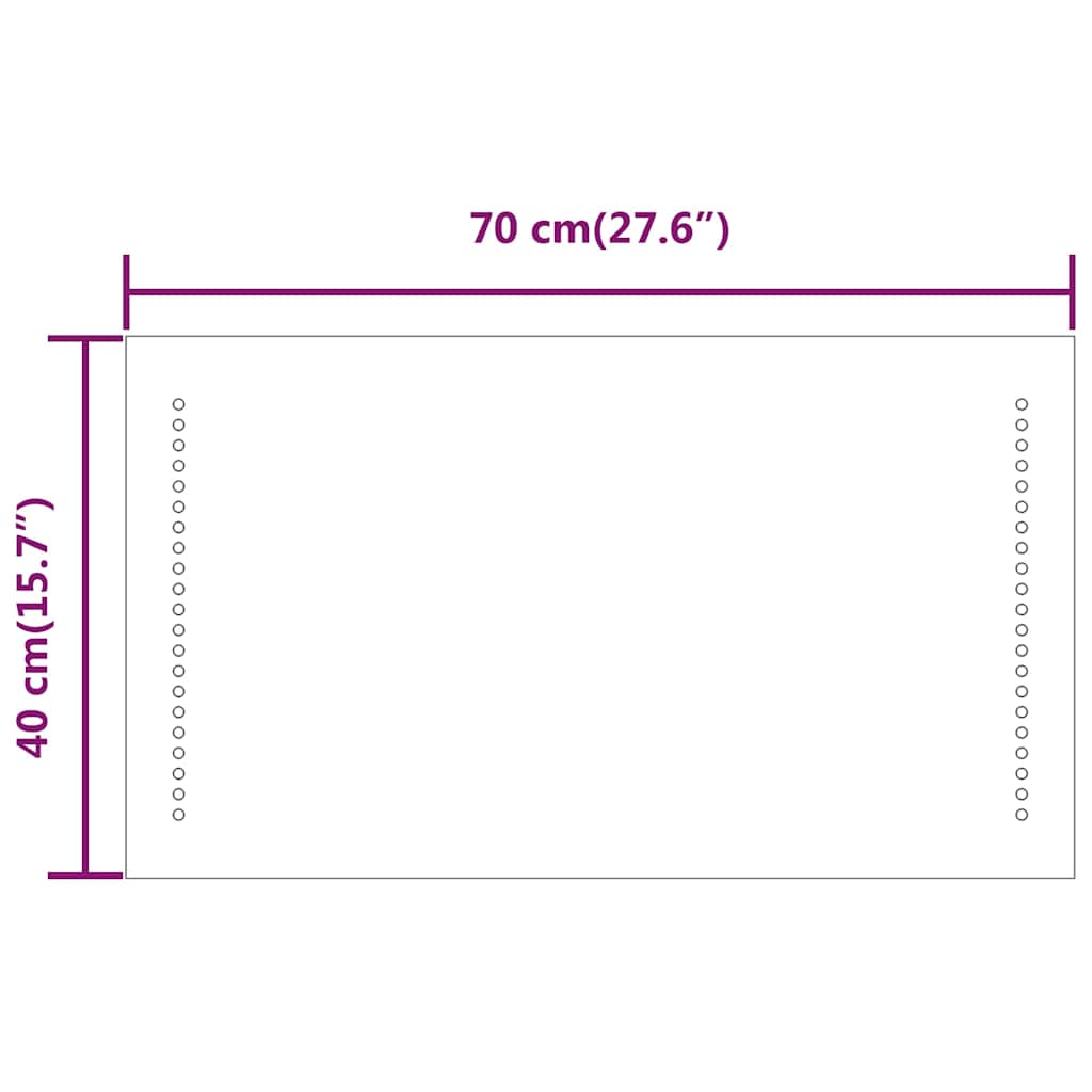 vidaXL LED Bathroom Mirror 70x40 cm