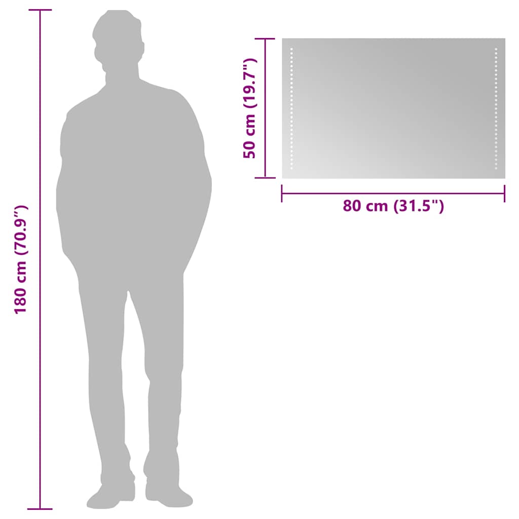 vidaXL LED Bathroom Mirror 80x50 cm