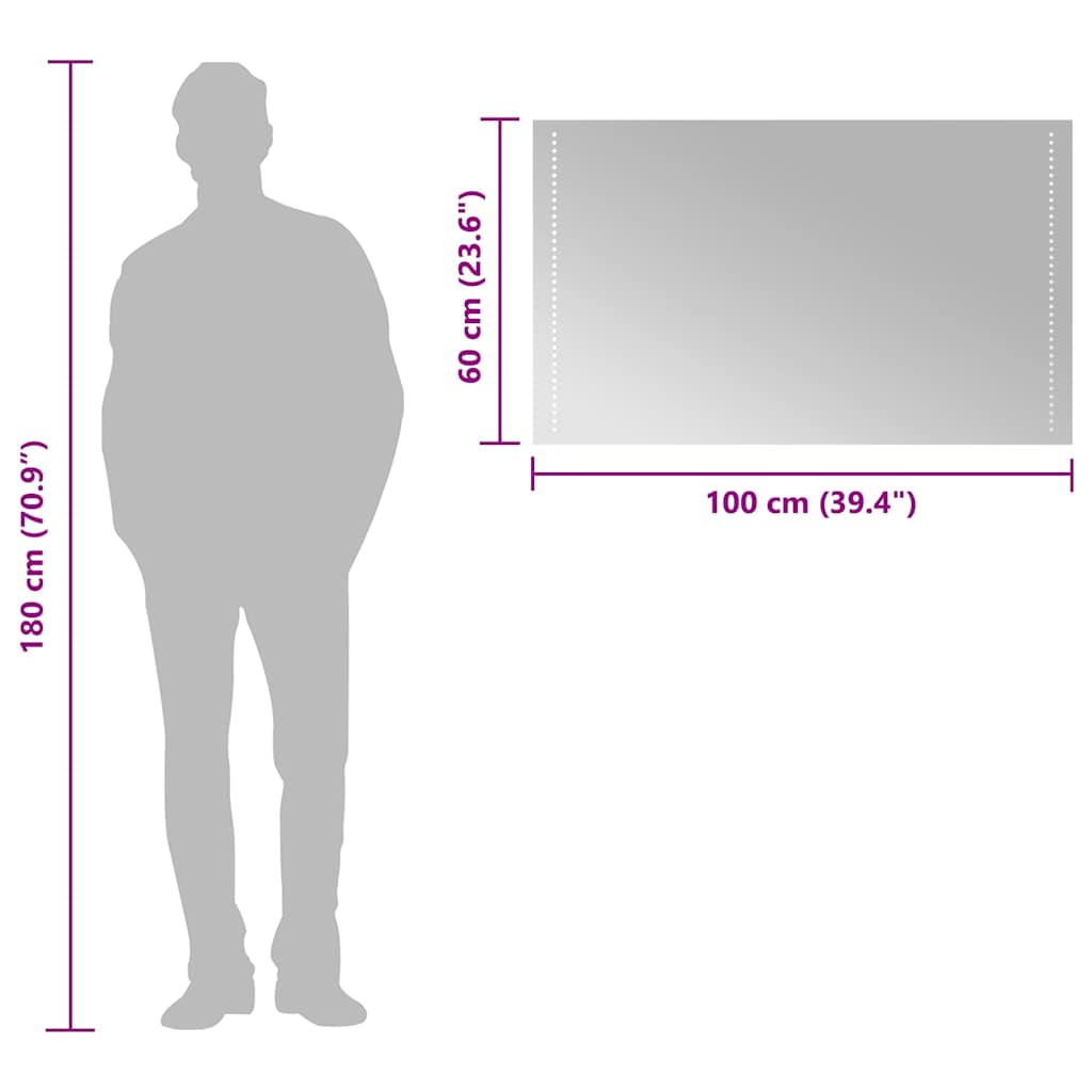 vidaXL LED Bathroom Mirror 100x60 cm