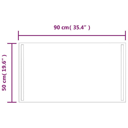 vidaXL LED Bathroom Mirror 90x50 cm