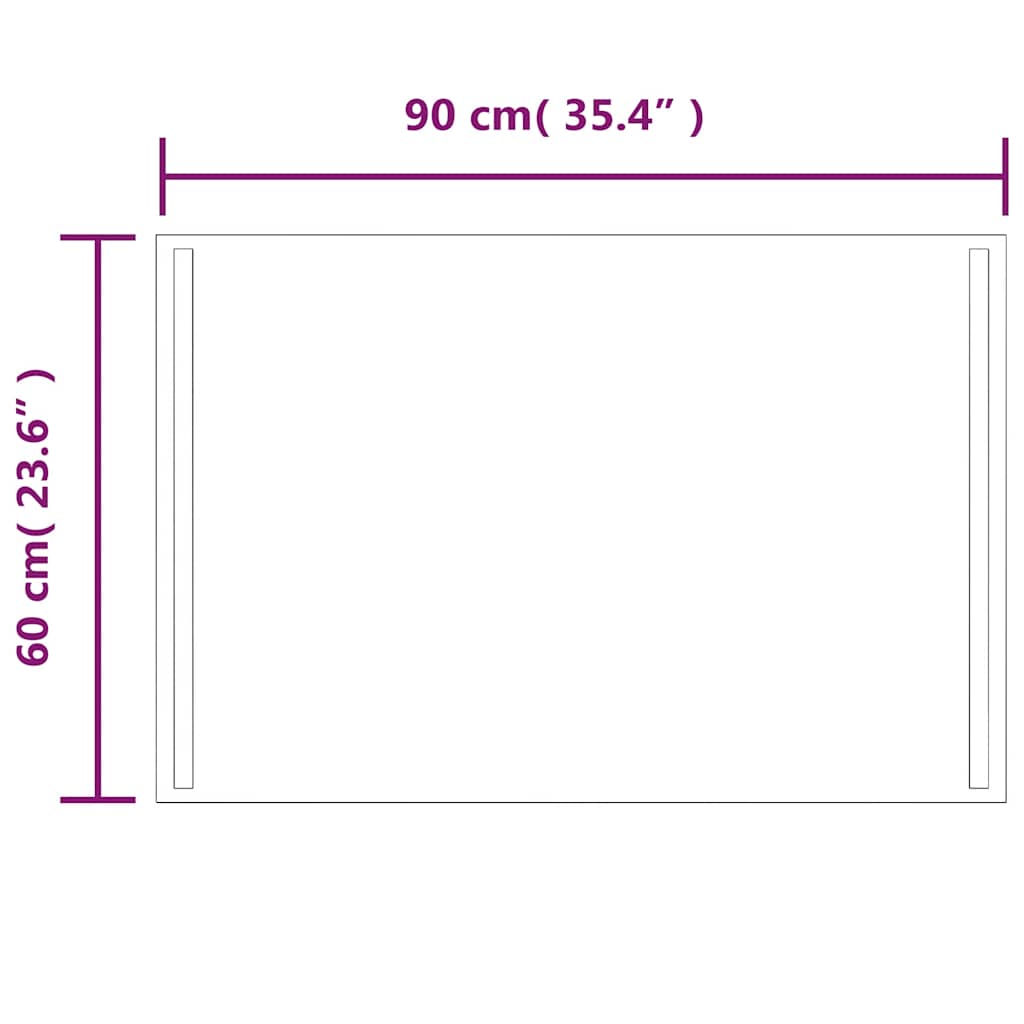 vidaXL LED Bathroom Mirror 90x60 cm