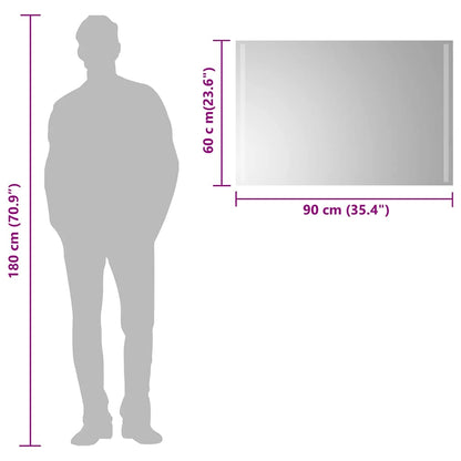 vidaXL LED Bathroom Mirror 90x60 cm