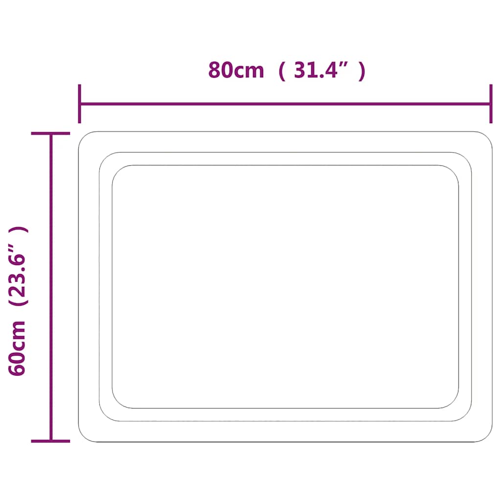 vidaXL LED Bathroom Mirror 80x60 cm
