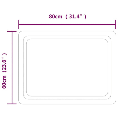 vidaXL LED Bathroom Mirror 80x60 cm