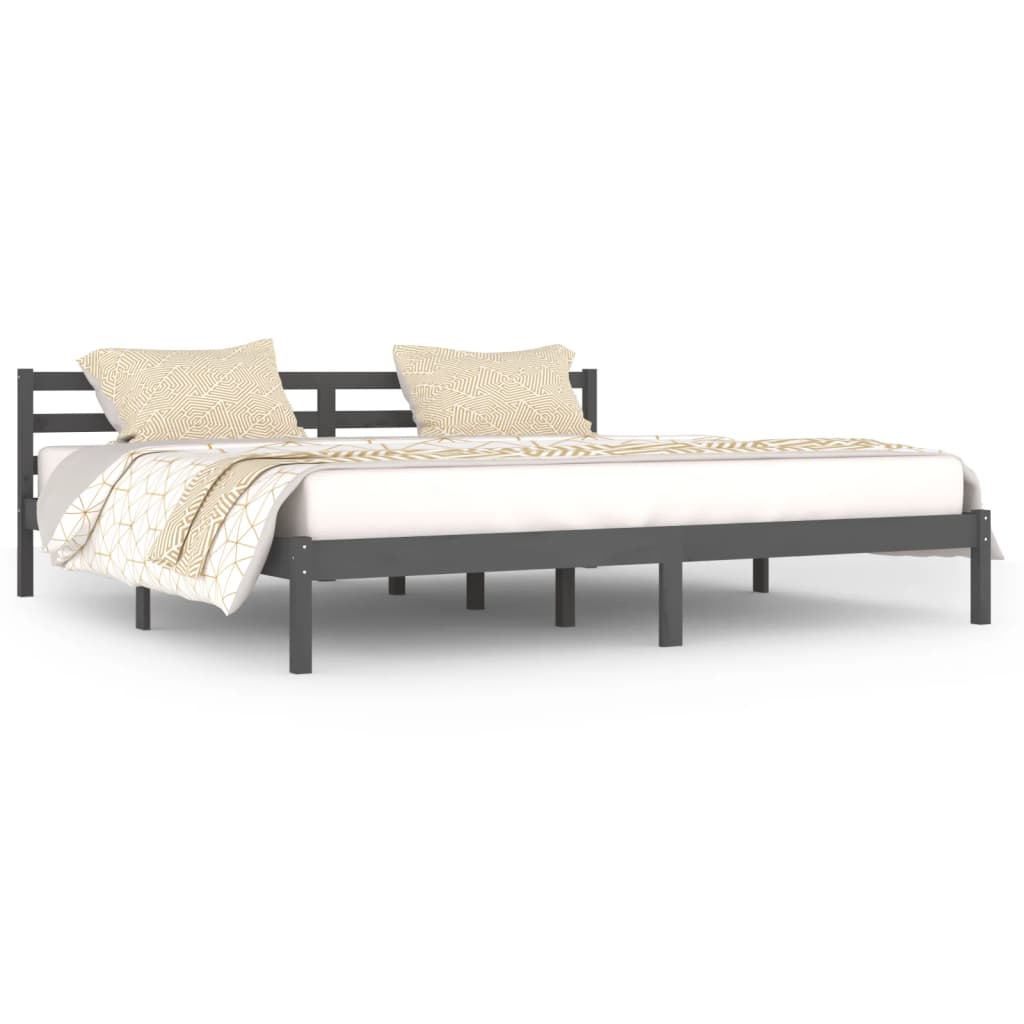 vidaXL Day Bed | Grey | Solid Pine Wood | 200x200 cm Super King