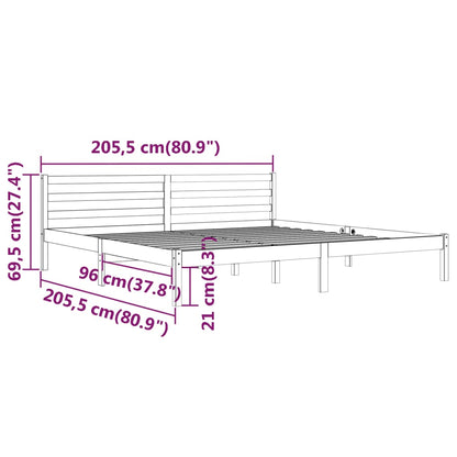 vidaXL Day Bed | Grey | Solid Pine Wood | 200x200 cm Super King