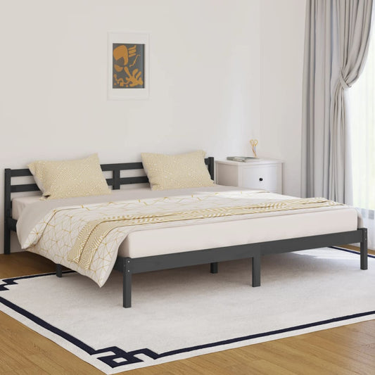vidaXL Day Bed | Grey | Solid Pine Wood | 200x200 cm Super King