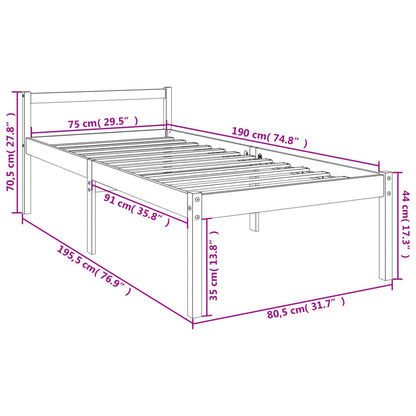 vidaXL Senior Bed without Mattress 75x190cm Small Single