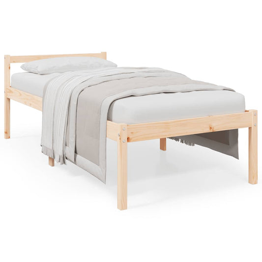 vidaXL Bed Frame | Natural Pine | Solid Pine Wood | Single | Bed Frame
