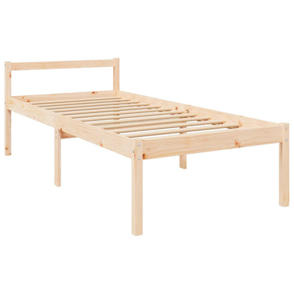 vidaXL Bed Frame | Natural Pine | Solid Pine Wood | Single | Bed Frame